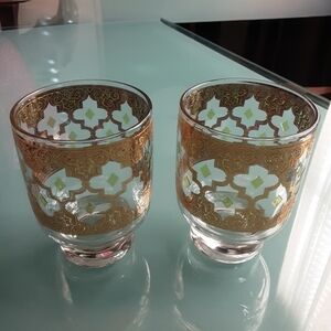 Vintage Culver Valencia 22k Gold Lowball Glasses